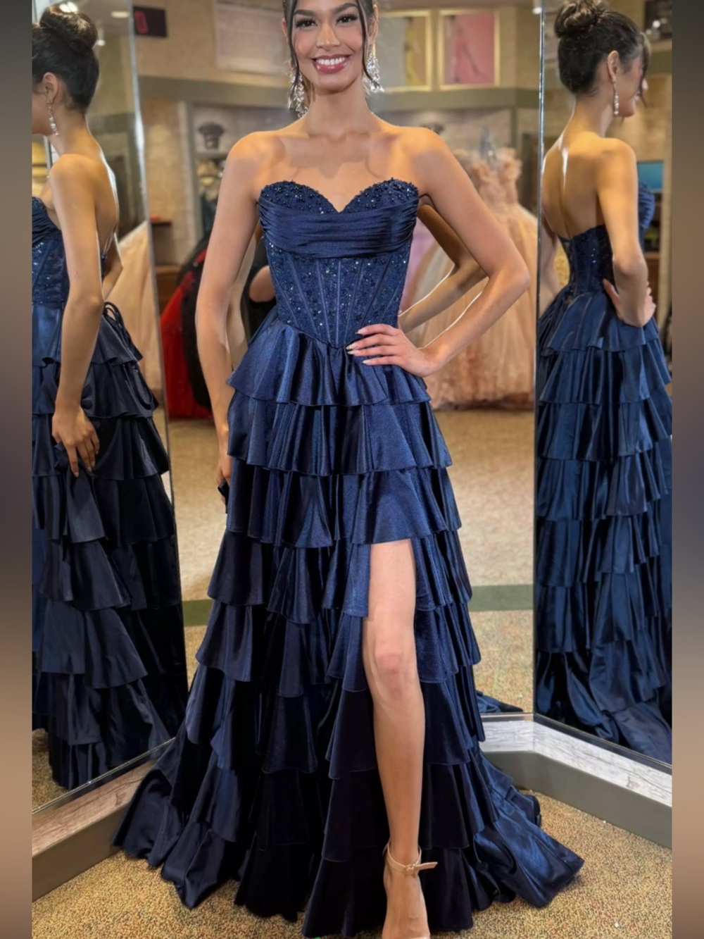 Sherri Hill 57556 Dress • 2026 line• $698• sz 0 • navy blue